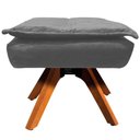 Ver imagem 3 de Puff Decorativo Base Giratória em Madeira Charger Suede Grafite G19 - Gran Belo