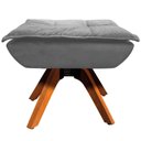 Ver imagem 2 de Puff Decorativo Base Giratória em Madeira Charger Suede Grafite G19 - Gran Belo