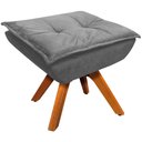 Ver imagem 1 de Puff Decorativo Base Giratória em Madeira Charger Suede Grafite G19 - Gran Belo