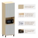 Ver imagem 2 de Paneleiro 4 Portas com Nicho para Micro-Ondas Aurora Pet Cinza Cristal/Cinza Cristal