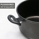 Ver imagem 5 de Jogo de Panelas 04 Peças Antiaderentes C/ Tampas de Vidro + 04 Descansos de Panela Quadrados Madeira