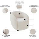 Ver imagem 3 de Poltrona para Sala de Estar Orgânica Kit com 2 Garbin K04 Bouclê Bege - Mpozenato