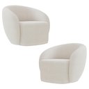 Ver imagem 1 de Poltrona para Sala de Estar Orgânica Kit com 2 Garbin K04 Bouclê Bege - Mpozenato
