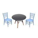 Ver imagem 1 de Kit Mesa Infantil Eames 60cm e 2 Cadeiras Tiffany Polipropileno La Mobilia: Espaço Kids Azul