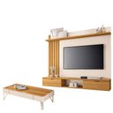 Ver imagem 1 de Painel para Tv Suspenso Lets com Mesa de Centro Cadenza Cinamomo Off White – Hb Móveis