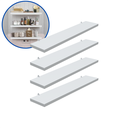 Ver imagem 2 de Kit 4 Prateleira Branca 50X10 + Suporte Flutuante Mdf Organizadora Decoração Cozinha Banheiro Sala