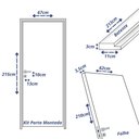 Ver imagem 3 de Kit Porta de Madeira 210x62cm Batente 11cm Lisa Primer Uniportas Abertura Esquerda