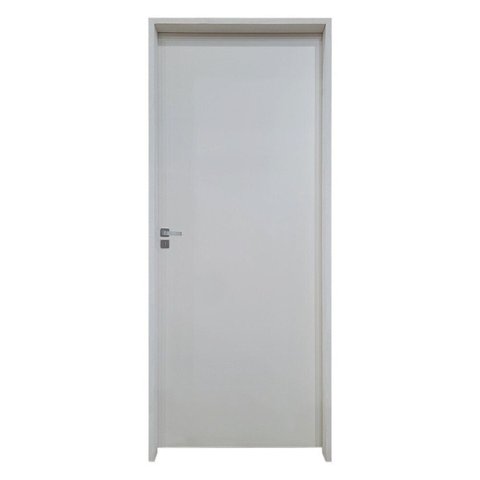 Kit Porta de Madeira 210x62cm Batente 11cm Lisa Primer Uniportas Abertura Esquerda