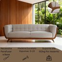 Ver imagem 5 de Sofá Madri 3 Lugares 240cm Branco Corino com Pés de Madeira Divani