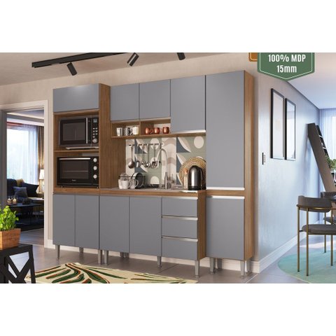 Cozinha 4 Peças 10 Portas 3 Gavetas Athena