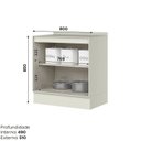 Ver imagem 4 de Balcão 2 Portas com Tampo 80cm MDF Fineze Bege/Areia HP