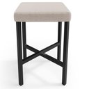 Ver imagem 6 de Kit 03 Banquetas Baixa Bar Cozinha Sala de Jantar Preto Stella L02 Bouclê Creme - Lyam Decor