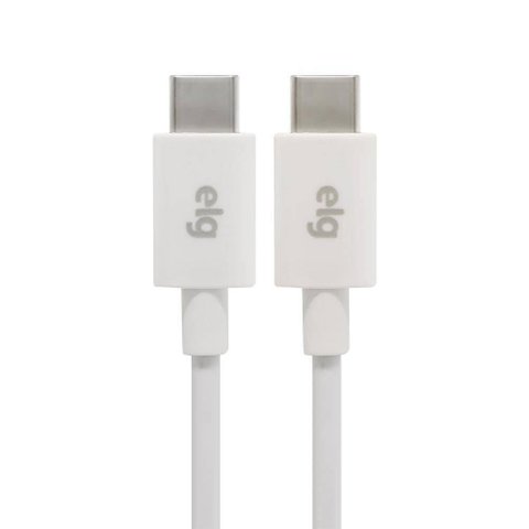 Cabo Reversível USB TIPO-C para USB TIPO-C de 1 Metro para Recarga e Sincronização - TC2TC Branco