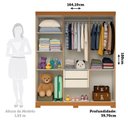 Ver imagem 3 de Guarda-Roupa Infantil 6 Portas 100% MDF 164cm Stellari Espresso Móveis Marrom/Cinamomo