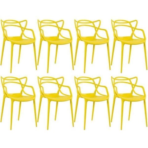Kit 8 Cadeiras Masters Allegra - Amarelo