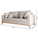 Ver imagem 5 de Sofá 3 Lugares Beny Base em Madeira Maciça Recepção Linho Cru Kimi Design