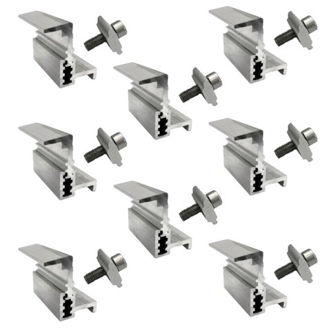 Fixador Grampo Final End Clamp Regulável Linha C Placa Painel Solar Alumínio e Inox | Perfil Master