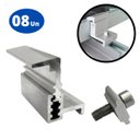 Ver imagem 3 de Fixador Grampo Final End Clamp Regulável Linha C Placa Painel Solar Alumínio e Inox | Perfil Master