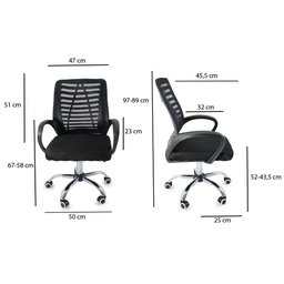 Cadeira de Escritório Ergonômica Secretária Giratória Altura Ajustável Office Tela Mesh Zebrada - 4