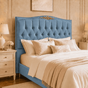 Ver imagem 1 de Cabeceira Cama Casal Queen Greta 160cm Estofada Linho Design Clássico