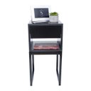 Ver imagem 5 de Kit 2 Mesas Cabeceira Industrial 30cm Preto Gaveta Superior Eco Base Metal Preto Lateral Cama