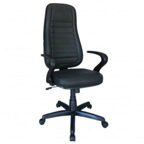 Cadeira Presidente Alta Costurada Braços "7" - Cor Preta - Martiflex - 30103