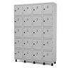 Armário Roupeiro de Aço com 20 Portas Pequenas - Pandin - Cinza/Cinza - 10009 - 1