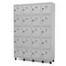 Armário Roupeiro de Aço com 20 Portas Pequenas - Pandin - Cinza/Cinza - 10009 - 2
