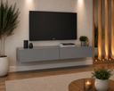 Ver imagem 1 de Estante Retro Sala de Estar Grande Cinza Ideal TV 50 Polegadas