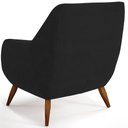 Ver imagem 7 de Poltrona Decorativa Fixa Pés de Madeira Paloma D02 Veludo Preto B-300 - Lyam Decor
