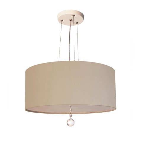 Lustre Pendente Com Cristal Cúpula Cáqui 30x15 2E27