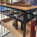Ver imagem 4 de Carrinho Auxiliar para Churrasco Estilo Industrial com Tampo em Eucalipto