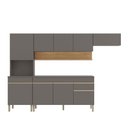 Ver imagem 1 de Cozinha (com Balcão com Tampo) 9 Portas 1 Gaveta Line Gris/gris/cp-freijo - Ssx Multicoisas