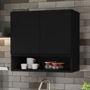 Ver imagem 6 de Armario Aereo 2 Portas 60 cm Islandia Preto Rudk