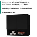 Ver imagem 5 de Armario Aereo 2 Portas 60 cm Islandia Preto Rudk