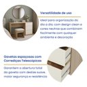 Ver imagem 6 de Penteadeira 3 Gavetas sem Espelho Elegance Bege/Galiano Grann/Argila