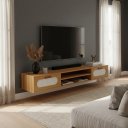 Ver imagem 3 de Rack Grande para Tv 100% Mdf com Nicho e 2 Gavetas Telinha:nature