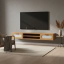 Ver imagem 4 de Rack Grande para Tv 100% Mdf com Nicho e 2 Gavetas Telinha:nature
