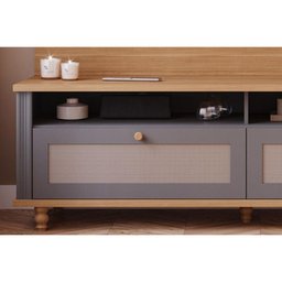 Estante P/sala até 70 Pol Lavanda 100% Mdf C/pés 185x180cm Off White/nature - Permóbili - 6