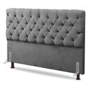 Ver imagem 1 de Cabeceira Cama Box Casal Lylla 140cm Capitonê com Frame Suede Cinza - Desk Design
