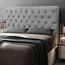 Ver imagem 2 de Cabeceira Cama Box Casal Lylla 140cm Capitonê com Frame Suede Cinza - Desk Design