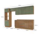 Ver imagem 3 de Cozinha Completa 6 Peças com Torre Quente e Balcões com Tampo Vibra 350 x 230cm Canela/Verde Pistache