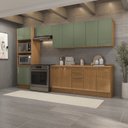Ver imagem 7 de Cozinha Completa 6 Peças com Torre Quente e Balcões com Tampo Vibra 350 x 230cm Canela/Verde Pistache