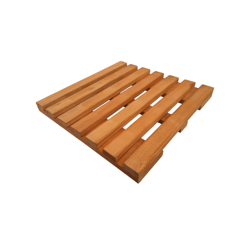 Suporte Vaso Quadrado 40cm Roda Cristal Mogno