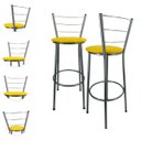 Ver imagem 1 de Kit 2 Banqueta Alta Prata Cozinha Gourmet Americana Balcão:amarelo
