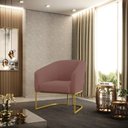 Ver imagem 1 de Cadeira Sala de Jantar Base Industrial Dourado Stella Veludo D03 - D’Rossi