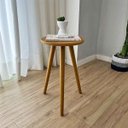 Ver imagem 2 de Mesa Lateral Redonda com Pé Palito de Madeira Nozes