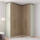 Ver imagem 1 de Guarda-roupa Solteiro Modulado Seletto 5 Portas 3 Gavetas Me28 Areia/jequitibá - Henn