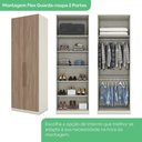 Ver imagem 4 de Guarda-roupa Solteiro Modulado Seletto 5 Portas 3 Gavetas Me28 Areia/jequitibá - Henn