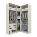 Ver imagem 2 de Guarda-roupa Solteiro Modulado Seletto 5 Portas 3 Gavetas Me28 Areia/jequitibá - Henn